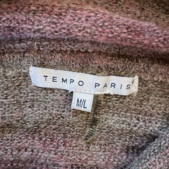 Tempo Paris Womens Sweater Sz Medium Large Purple Gray Ombre Alpaca Wool Boho - Picture 8 of 8